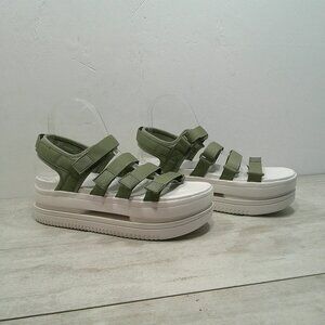 Nike Icon Classic Platform Light Army Green Sandals Size 11 - New in Box